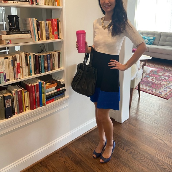 🍓NWT🍓Karen Millen blue, black and white dress - Picture 1 of 7